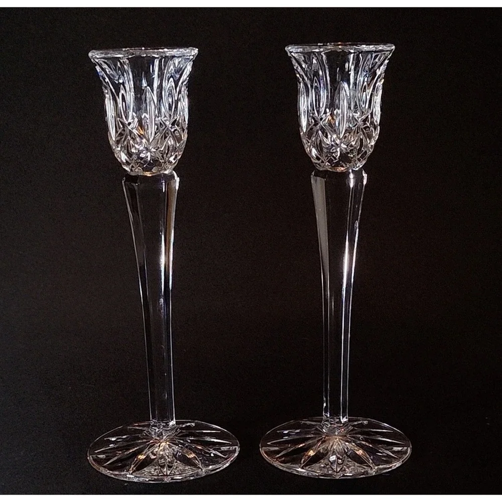GORHAM LADY ANNE CANDLE HOLDER, Cut Lead Crystal, 8 in, Made in Germany